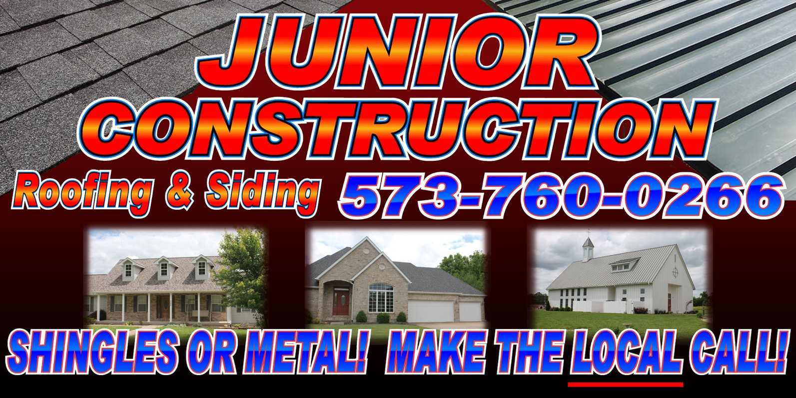 Junior Construction Roofing and Siding Banner
